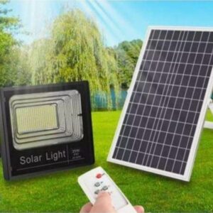 Projecteur Solaire LED 25 W – Télécommande – Éclairage Extérieur IP65