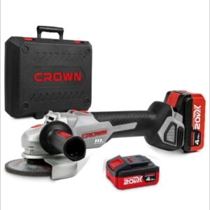 Meuleuse Angulaire Sans Fil CROWN CT23026-125XS-4BMC – 2×20 V – 4,0 Ah – Ø125 mm – Brushless