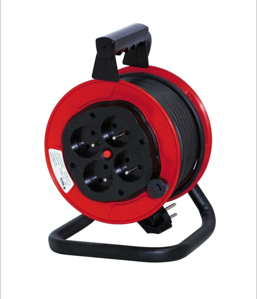 Enrouleur Électrique Professionnel INGELEC – 15 m – 4 Prises – Version R – Chantier
