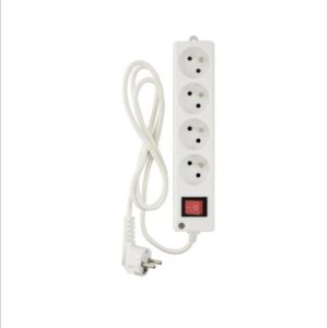Multiprise INGELEC – 4 Prises 2P+T – Interrupteur – Câble 1,5 m – Blanc