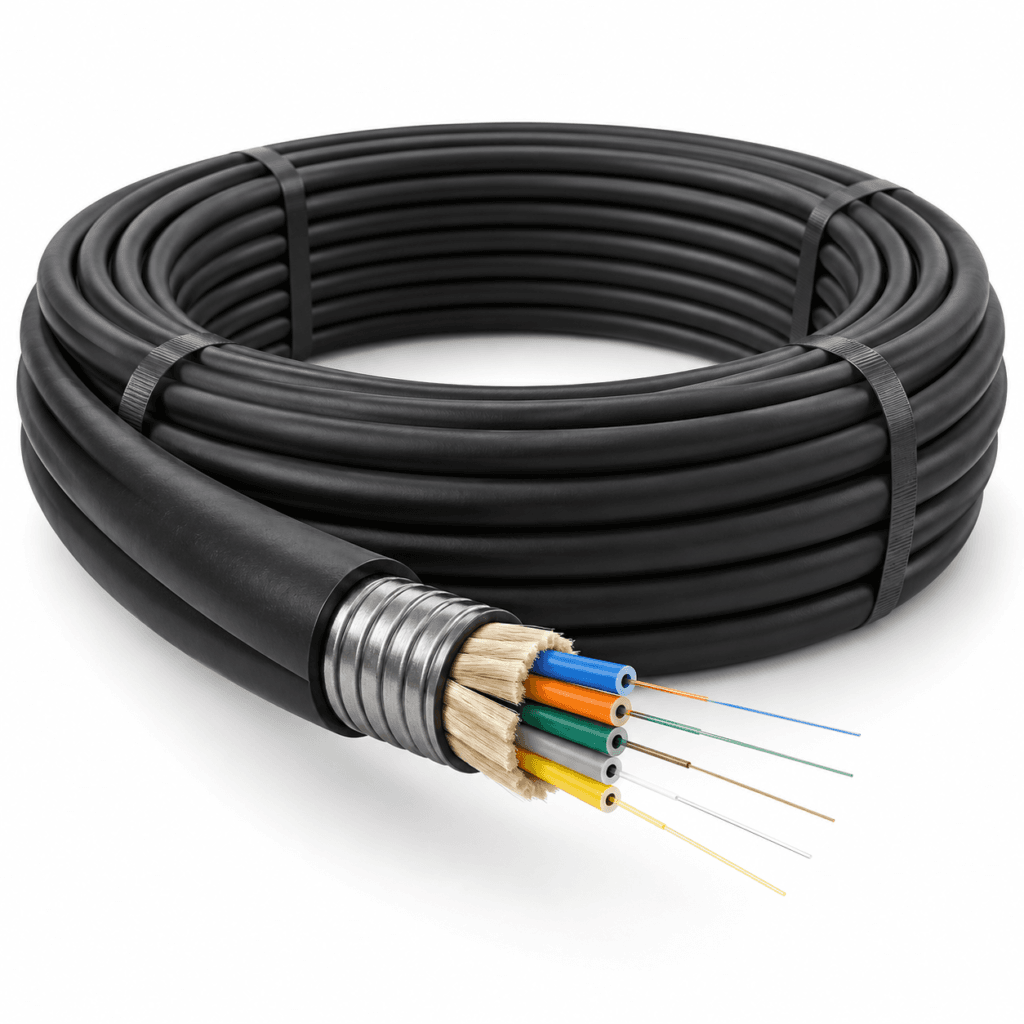 Câble Fibre Optique Monomode Armé – 6 Brins