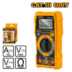 Multimètre Digital INGCO DM2002 – CAT III 600 V – 2000 Counts