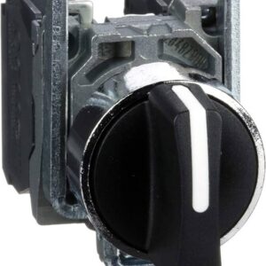Schneider Harmony XB4BD33 – Bouton Tournant Ø22 mm – 3 Positions – 2NC – Noir