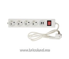 Bloc multiprise avec ports USB 1.5m (4x2P+T) - INGELEC