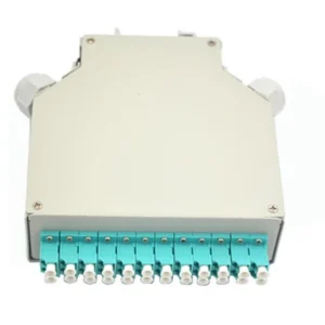 Boîtier Fibre Optique Métallique Rail DIN 12 Ports LC Multimode OM3 – Équipé