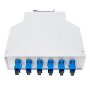 Boîtier Fibre Optique Métallique Rail DIN 12 Ports SC Simplex – Équipé 6 Fibres