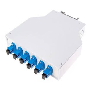 Boîtier Fibre Optique Métallique Rail DIN – 6 Ports SC Monomode Simplex – Équipé