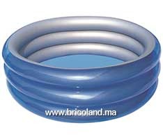 Piscine gonflable 3 anneaux 150x53 cm bleu métallisé - Bestway