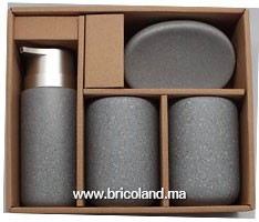 Accessoires salle de bain 4 pièces gris
