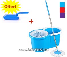 Balai vadrouille avec seau essoreur + Brosse à miettes offerte