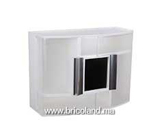 Armoire à pharmacie avec miroir de salle de bain blanc transparent