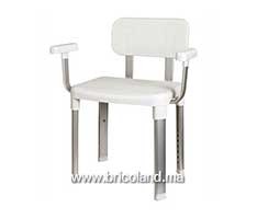 Chaise de salle de bain avec support pour dos et bras