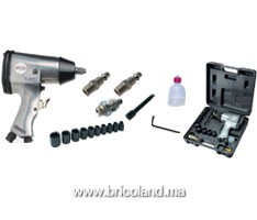 Clé a choc 1/2" + 16 accessoires - Comaria