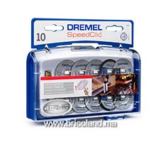 Jeu de 10 disques à tronçonner + adaptateur EZ SpeedClic SC690 - Dremel