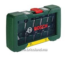 Coffret de 12 fraises Queue 8 mm - Bosch