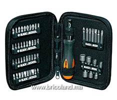 Coffret de vissage 56 pièces A7104 - BLACK & DECKER