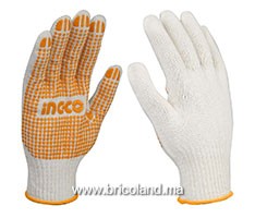 Gant tricotés avec pointes en pvc HGVK05 - INGCO