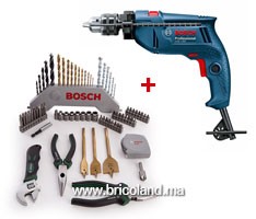 Pack Perceuse à percussion 550 W + 73 pièces - Bosch