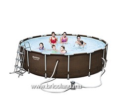 Piscine hors sol tubulaire Power Steel™ Rattan 4.27 x 1.07m - Bestway
