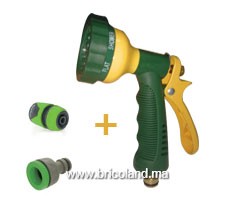Kit d'arrosage réglable Multi-jets + 2 raccords