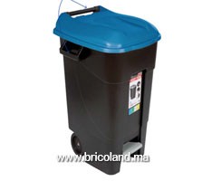 Poubelle à roues 100L avec pédale noir - TAYG