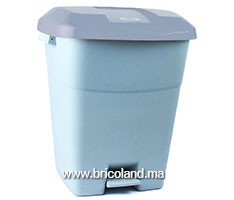 Poubelle en pvc 50L avec pédale gris - TAYG
