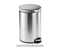 Poubelle à pédale en acier inoxydable 12L