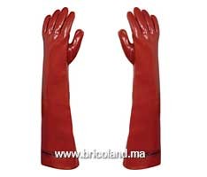 Gant PVC rouge anti-acides 40 CM