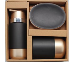 Accessoires salle de bain 3 pièces bi-matériaux noir