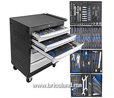 Servante d'atelier 6 tiroirs avec 169 outils - JBM