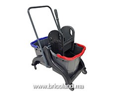 Chariot de ménage en plastique double seau