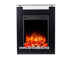 Cheminée électrique avec meuble en Bois et Vitre Télécommande  1600 W