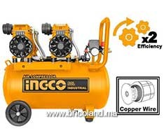Compresseur d'Air 50L silencieux 3.2Hp - 2x1200W - INGCO