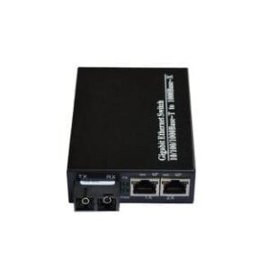 Convertisseur Fibre Optique Monomode 2 SC vers 2 RJ45 Gigabit PoE – 20 km