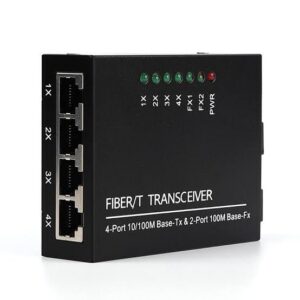 Convertisseur Fibre Optique Monomode 2 SC vers 4 RJ45 Gigabit PoE – 20 km