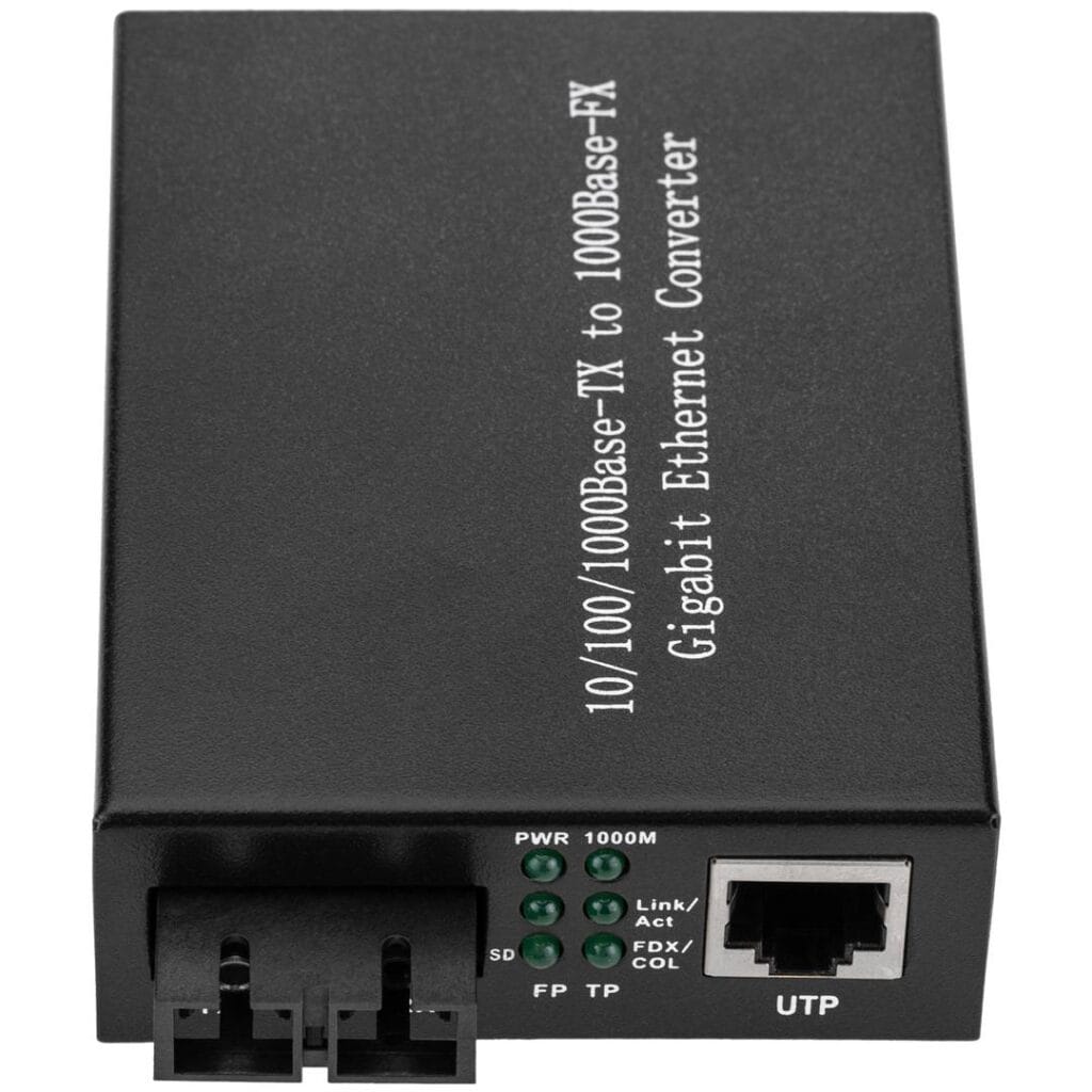 Convertisseur Fibre Optique Monomode SC vers RJ45 Gigabit – 20 km