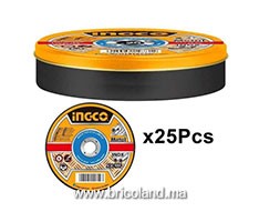Set de 25 disques abrasifs 115mm MCD1211525 métal - INGCO