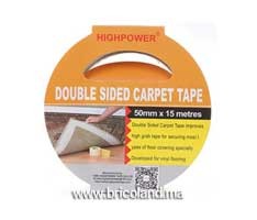 Ruban adhésif double faces pour tapis et moquettes 15m - 50mm - HIGH POWER