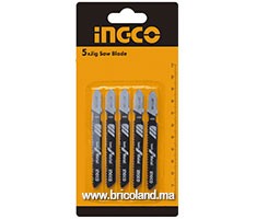 Jeu de 5 lames de scie sauteuse (Métal/Bois/Alu) 74mm - INGCO