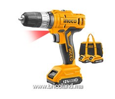 Perceuse visseuse pro sans fil 12V CIDLI1222 avec 2 batteries - INGCO
