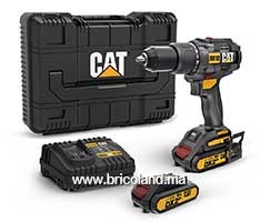 Perceuse-visseuse sans fil professionnelle 2 batteries Li-ion 18Volt/2.0Ah - DX12 - CATERPILLAR