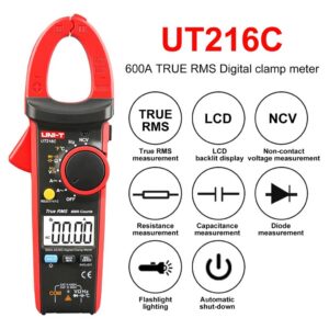 Pince Ampèremétrique Numérique UNI-T UT216C – True RMS – 600 A AC/DC