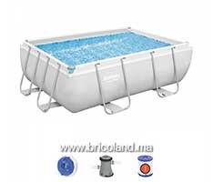 Piscine hors sol rectangulaire Power Steel™ 282 x 196 x 84 cm avec pompe de filtration