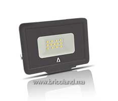 Projecteur LED SLIM SMD 10W IP65 5000K 800LM NOIR - VITO