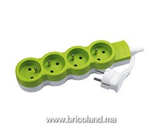 Rallonge multiprise verte (4x2P+T 1,5m) - LEGRAND