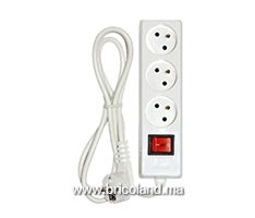 Rallonge multiprise blanche (2P+T; 1,5m) - INGELEC