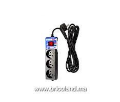 Rallonge multiprise Noir (2P+T 3m) - INGELEC