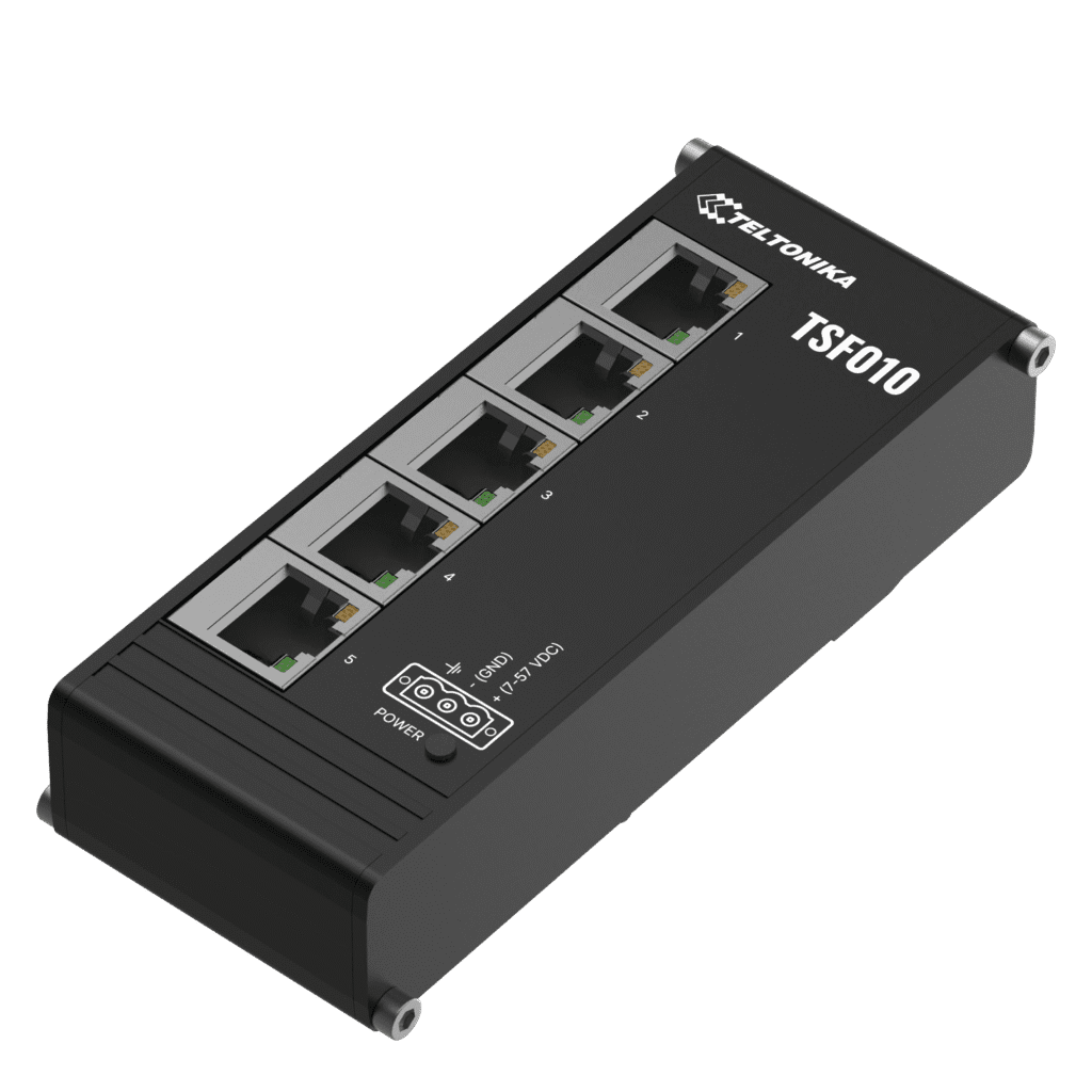 Switch Ethernet Industriel Teltonika TSF010 – 5 Ports, Format Plat