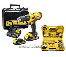 Perceuse à percussion 18 V 1.5Ah + 100 Accessoires - DeWALT